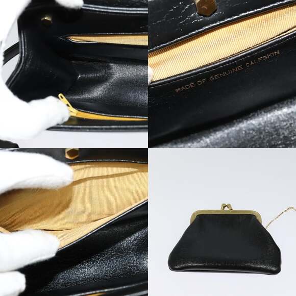 DIOR Shoulder Bag Leather Black Gold - Picture 12 of 14